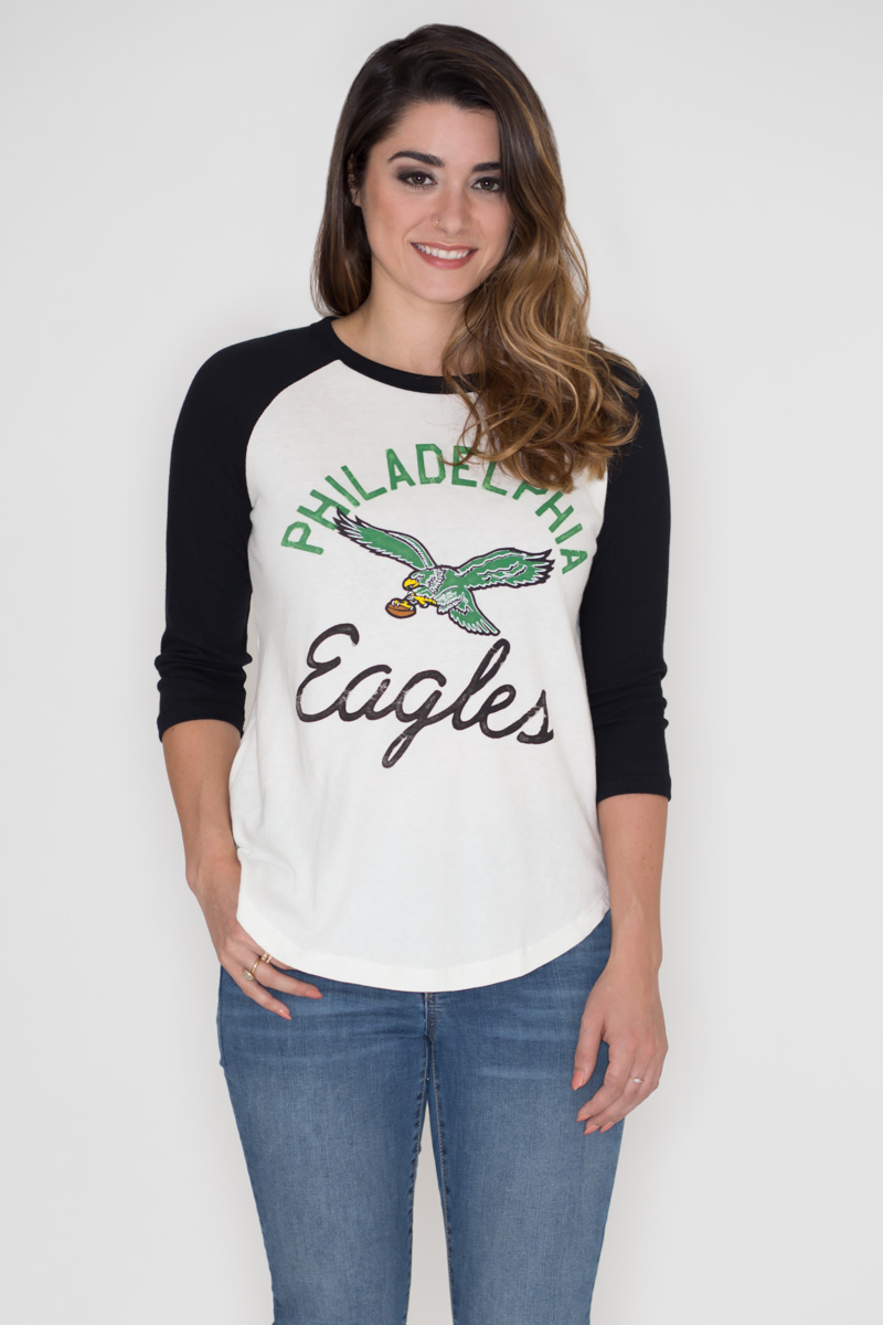 Junk Food Philadelphia Eagles Throwback Raglan