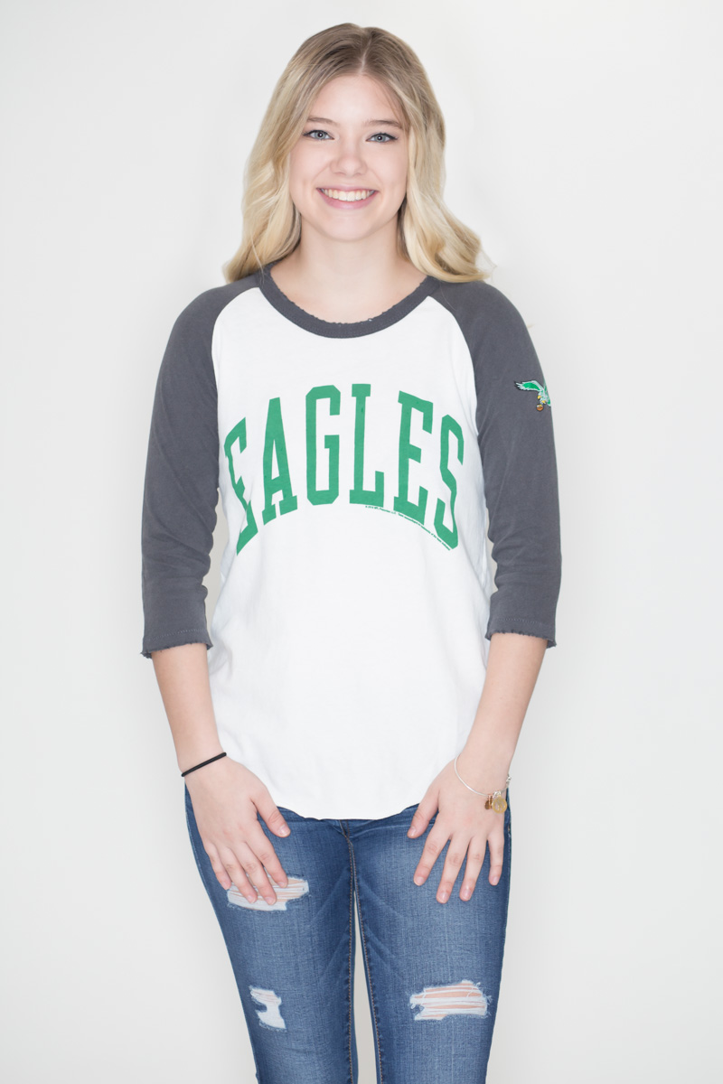 Junk Food Philadelphia Eagles Destroyed Raglan