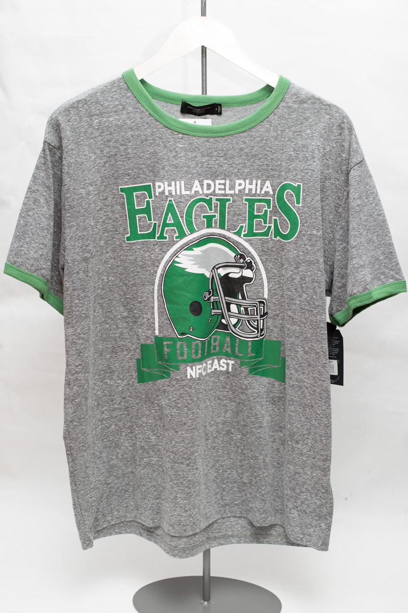 Men's Junk Food Heathered Gray Philadelphia Eagles Helmet T-Shirt