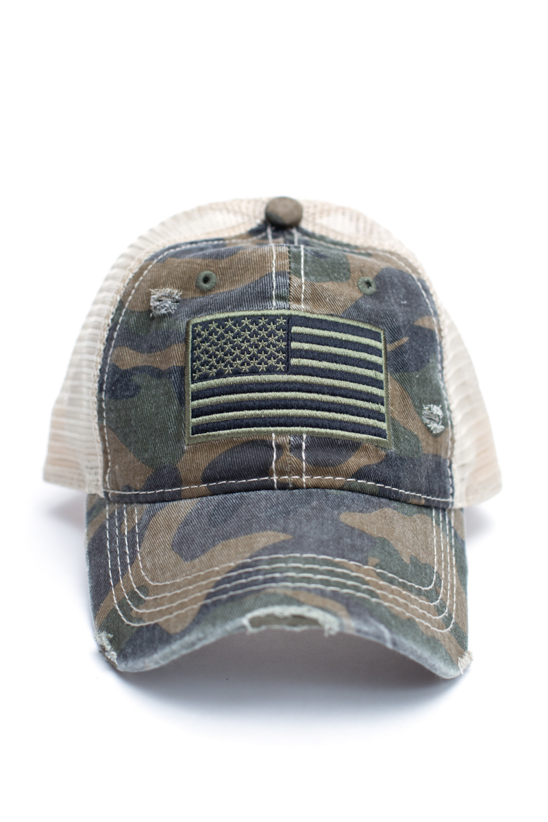 CC Camouflage American Flag Baseball Cap