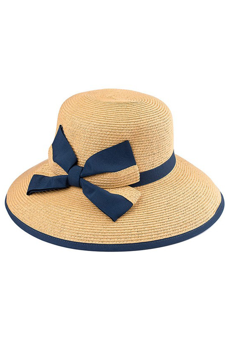 CC Ribbon Bow Straw Hat