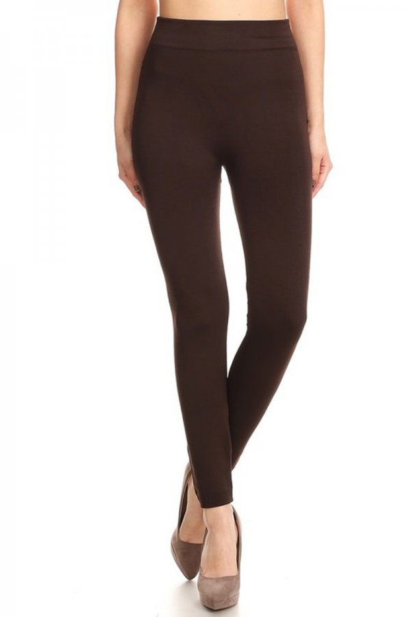 Must Have Fleece Lined Leggings: Brown – privityboutique