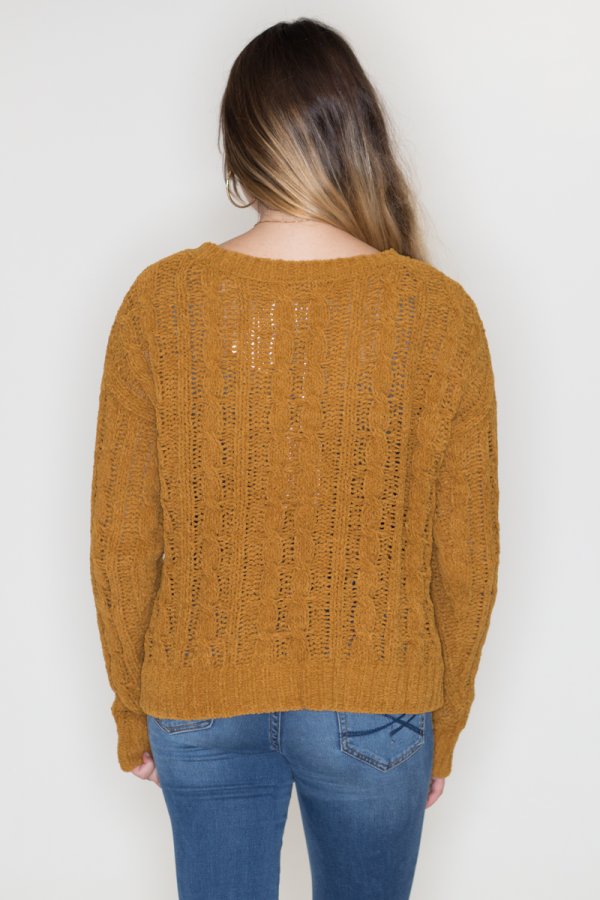 Love Tree Camel Cable Knit Sweater