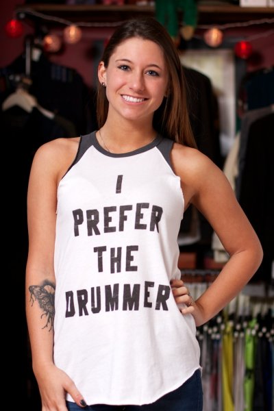 I Prefer The Drummer Raglan Tank Top by Junk Food