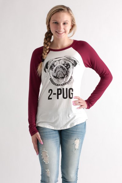 2-Pug Life Raglan by Bear Dance