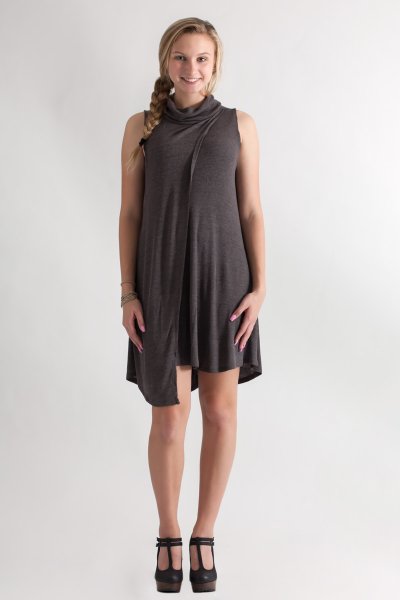 Sleeveless Turtleneck Dress by HYFVE