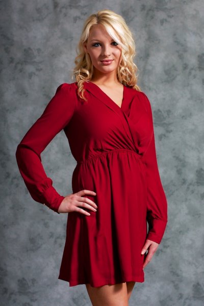 Long Sleeve Wrap Dress by Love Riche