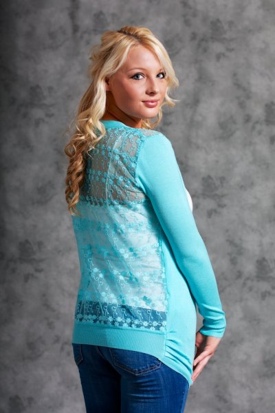 Lace Back Cardigan by TCEC