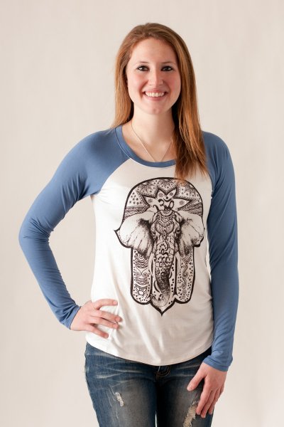 Elephant Hamsa Raglan by Bear Dance