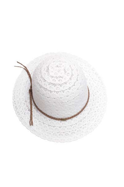 White Layered Lace Hat by C.C.