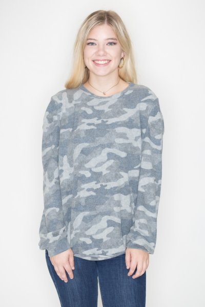 Camouflage Pullover Top by Cherish