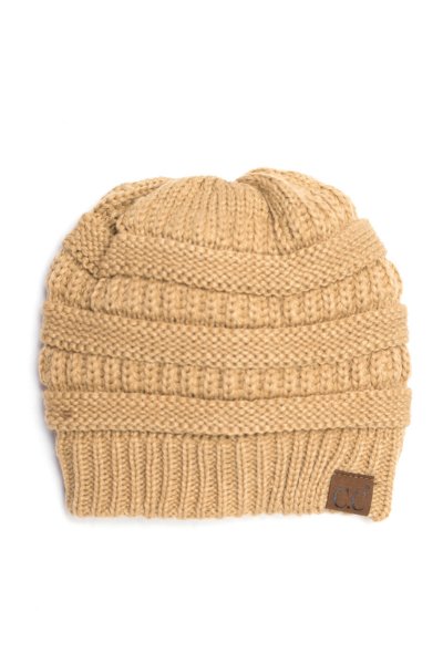 Camel Fuzzy Lining Beanie by C.C.