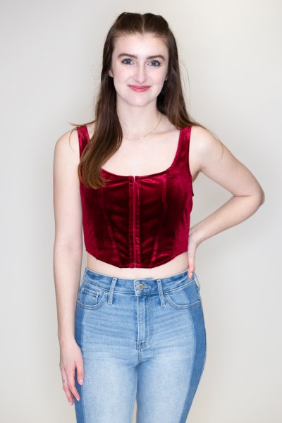 Velvet Corset Top by Bear Dance