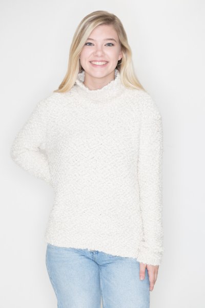 Furry Popcorn Knit Sweater by Cozy Casual