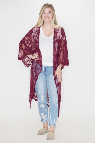 Lace Duster Cardigan by She and Sky