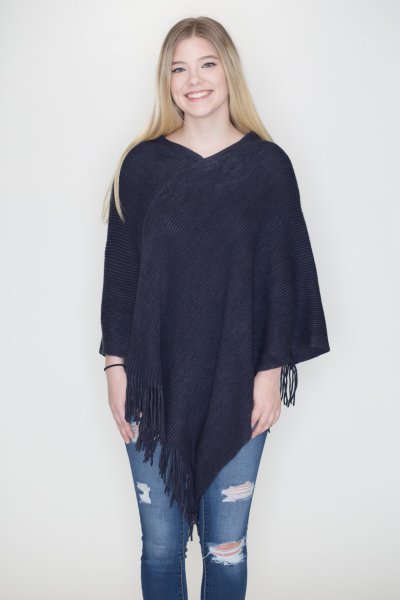 Striped Knit Poncho by Ruggine