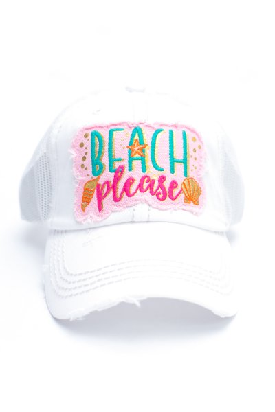 White Beach Please Baseball Cap by Kbethos