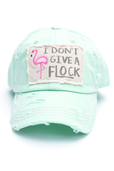 Mint Flamingo Don't Give A Flock Cap by Kbethos