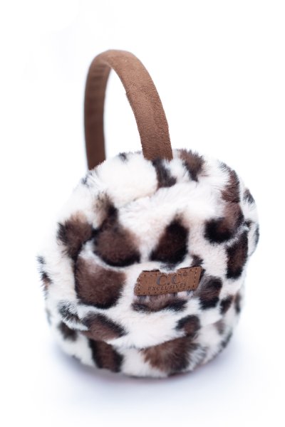 Beige Leopard Print Earmuffs by C.C.