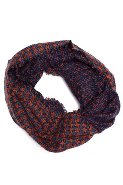 Navy Houndstooth Infinity Scarf by Love of Fashion