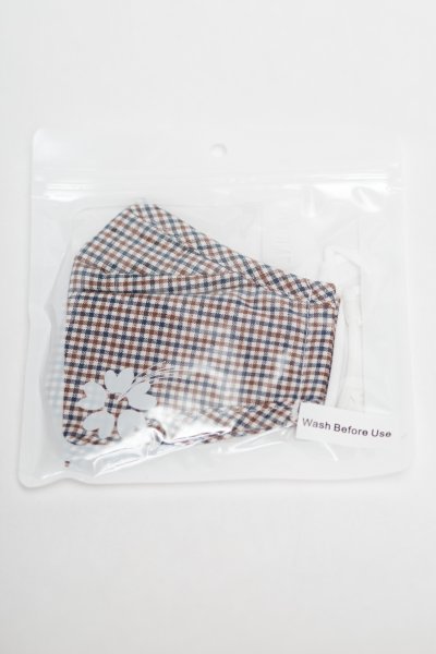 Brown Plaid Face Mask by She and Sky