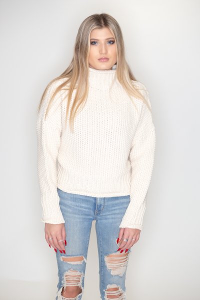 Heavy Knit Turtleneck Sweater by She and Sky