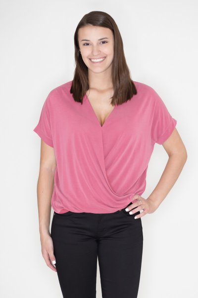 V-Neck Wrap Top by Cherish