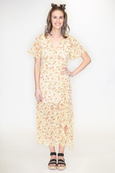 Floral Ruched Dress by Timing