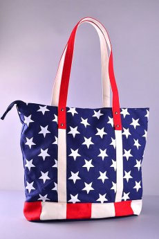 American Flag Tote Bag by Bijorca