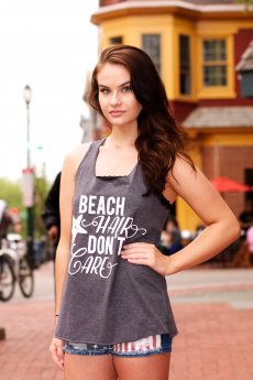 Beach Hair Don't Care Tank Top by Popular Basics