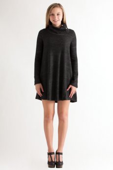 Button Cowl Neck Dress by Cherish