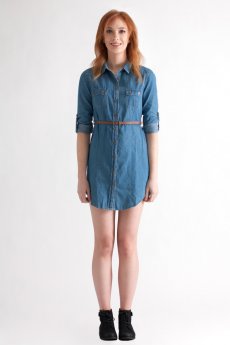 Chambray Shirt Dress by Timing