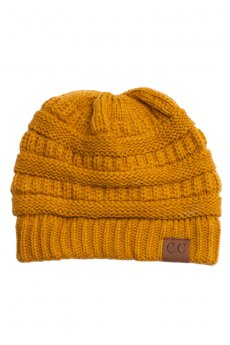 Mustard Knit Beanie by C.C.