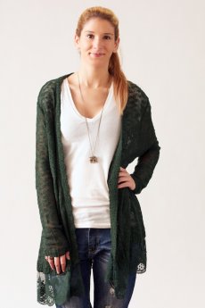 Open Lace Knit Cardigan by Umgee USA