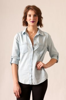 Light Denim Button Down by Wax Jean