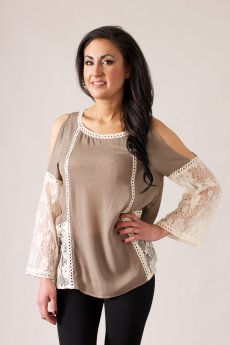 Lace Bell Sleeve Blouse by Umgee USA