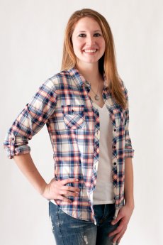 Navy And Coral Plaid Button Down by Passport