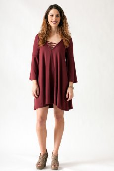 Bell Sleeve Criss-Cross Dress by Cherish