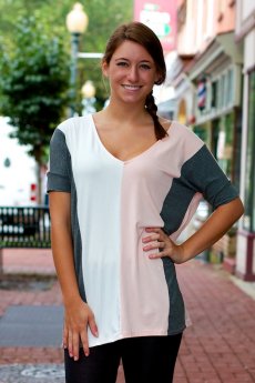 Half Sleeve Color Block Top by Vanilla Bay