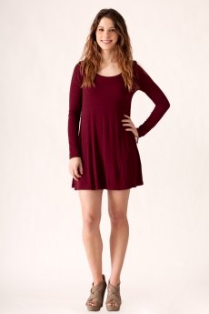 Round Neck Ribbed Knit Dress