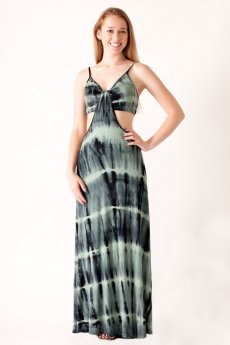 Tie-Dye Cut Out Maxi Dress by Bear Dance