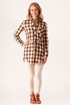 Long Sleeve Plaid Top by She and Sky