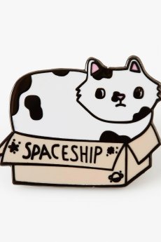 Cat Spaceship Enamel Pin by Punky Pins