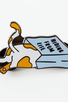 Hiding From Life Enamel Pin