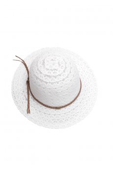 White Layered Lace Hat by C.C.