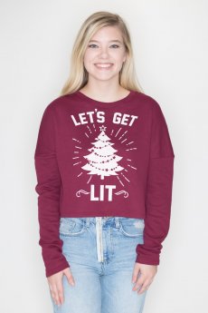 Get Lit Christmas Crop Top by Bear Dance