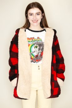 Reversible Buffalo Plaid Sherpa Jacket by Love Tree