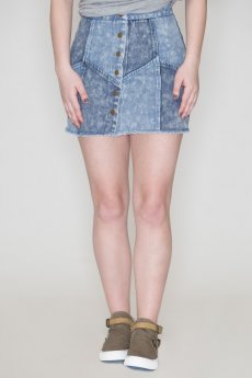 Two Tone Denim Skirt by She and Sky