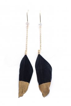 Black Feather Earrings by New Fashion