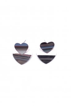 Silver Double Heart Earrings